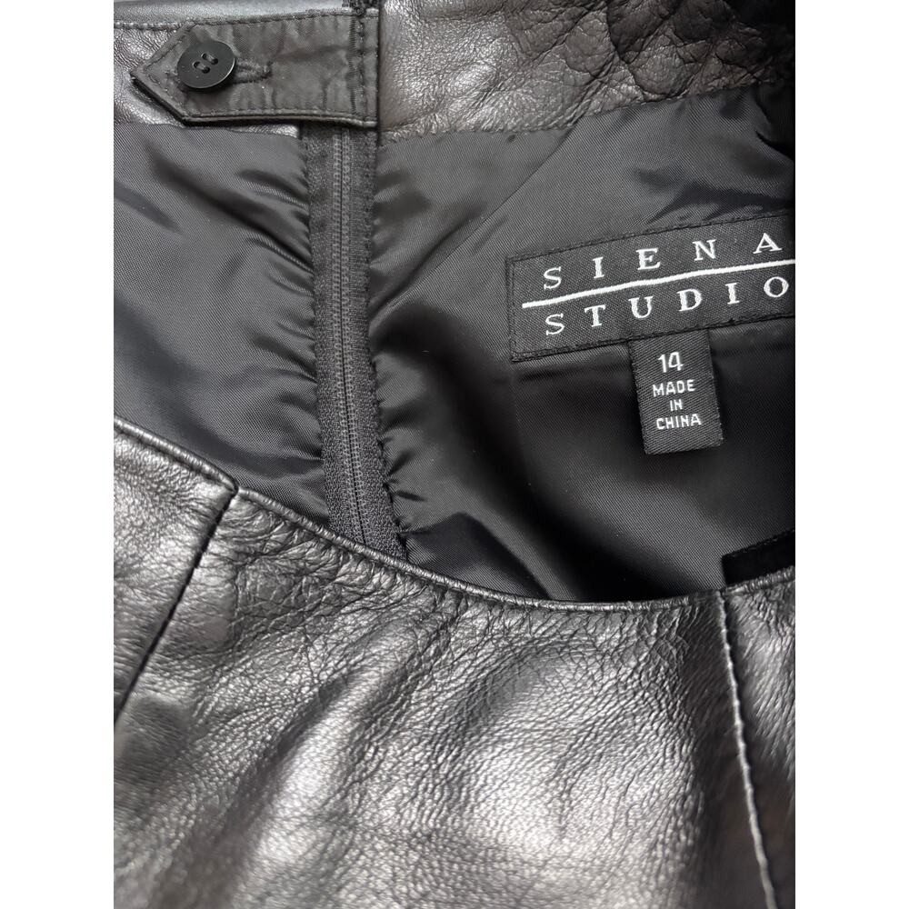 Siena Studio - Vintage Y2K Black Leather Pencil Skirt Size 14 Pre-Owned - Picture 7 of 7